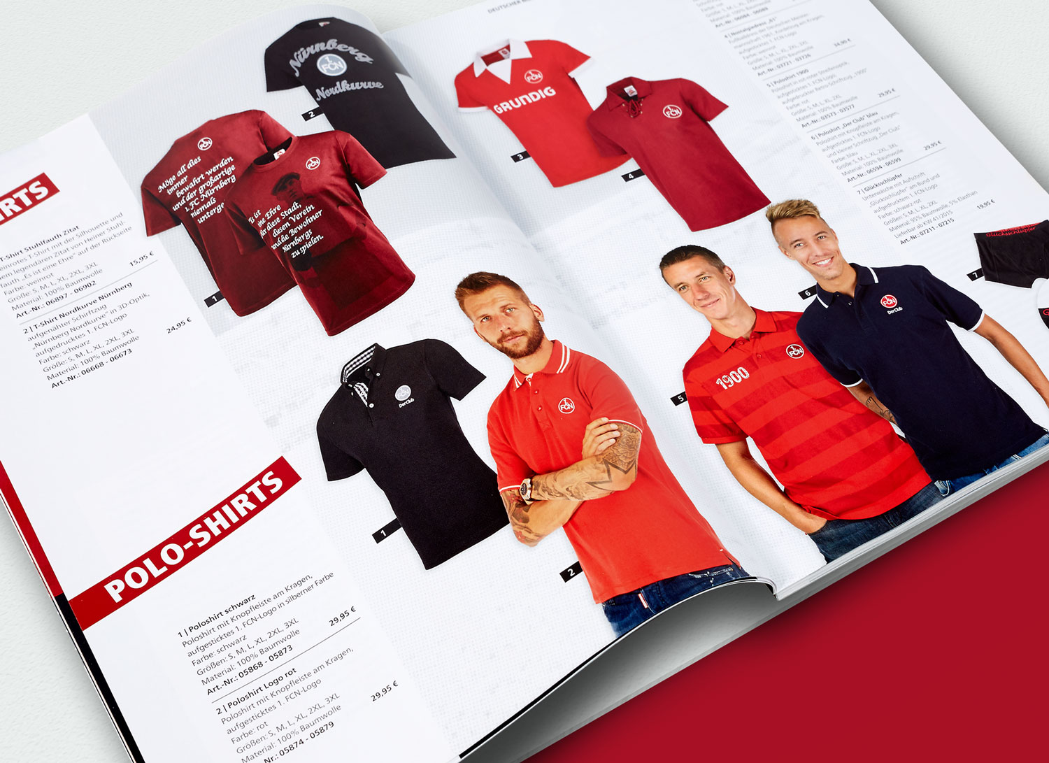 Katalogfotografie Teamwear Sportmannschaft Fanartikel Merchandising
